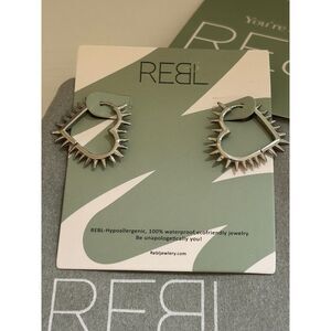 REBL Studded Heart Hoops